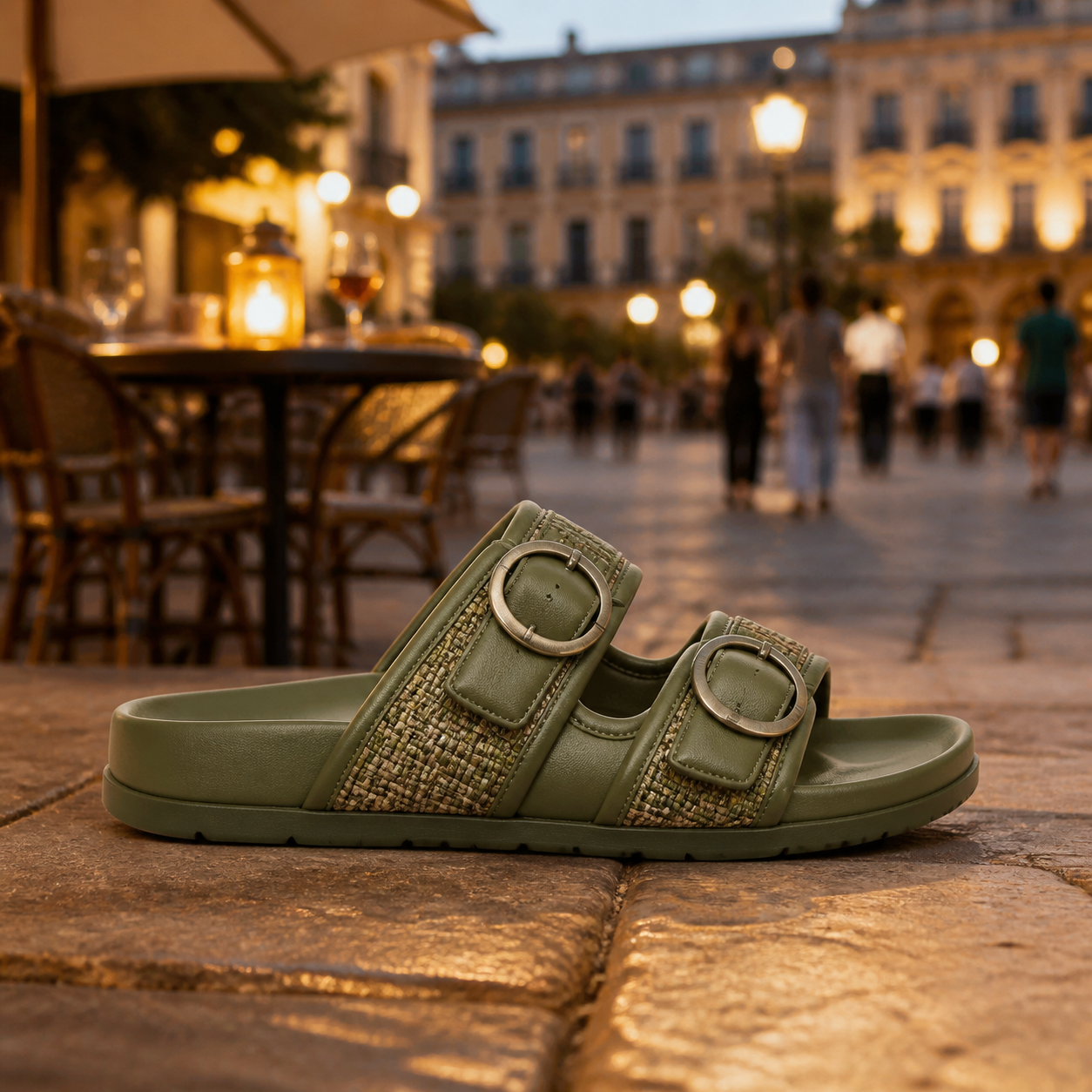 Pala verde con hebillas